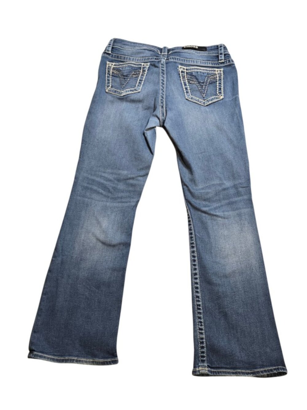 Vigoss Women’s Y2K Low Rise Heritage Fit Slim Boot Cut Mid Wash Jeans 8 - Picture 2 of 16